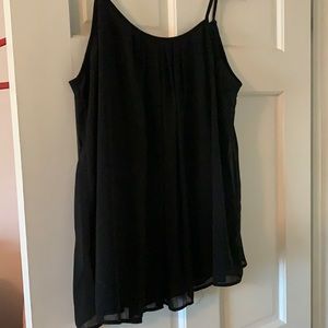 Women’s black sheer layered tank